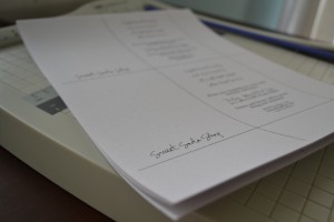 hand-stamped invitations