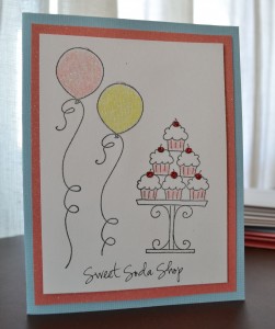hand stamped DiY sweet shop party invitation
