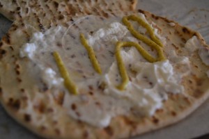 roasted eggplant flatbread sandwich