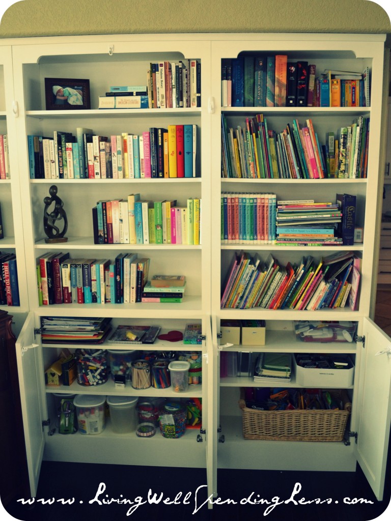 organized bookshelves