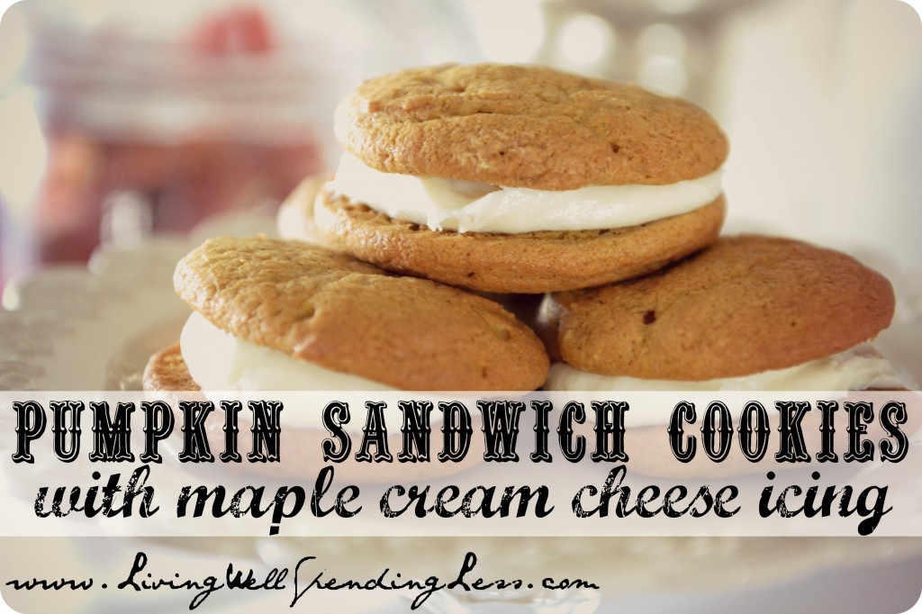 Pumpkin Sandwich Cookies with Maple Cream Cheese Icing Autumn Baking