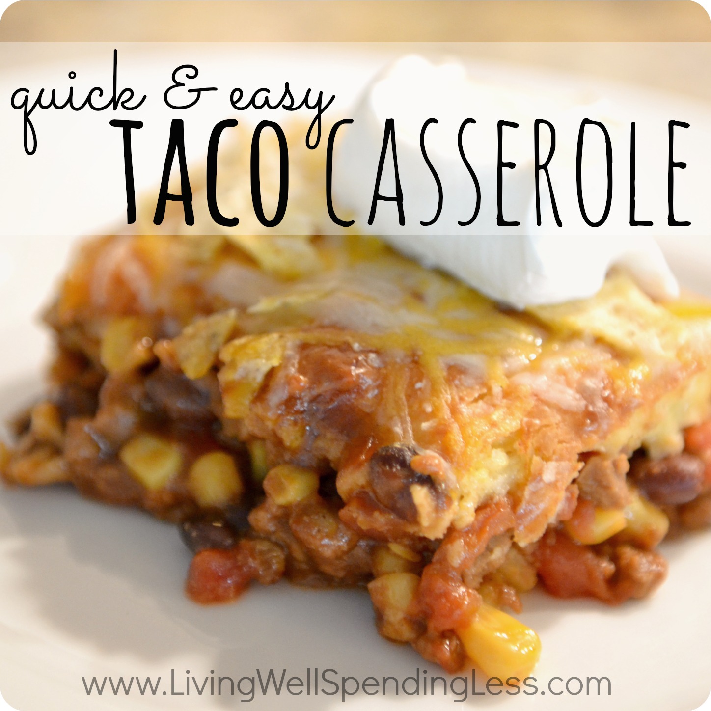Quick & Easy Taco Casserole Recipe Vegetarian Taco Casserole