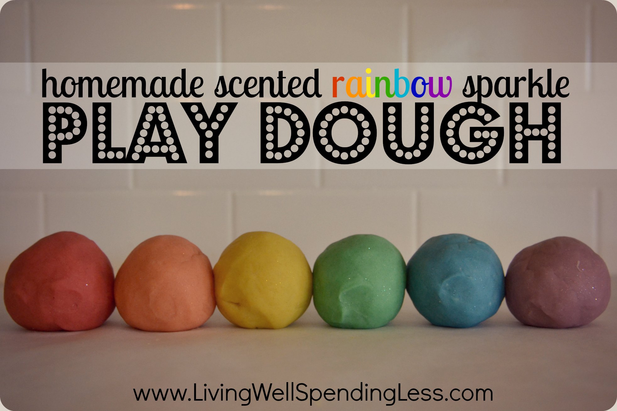 Homemade Rainbow Sparkle Playdoh DIY Easy Playdough Recipe Recipe