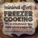 {Minimal Effort} Freezer Cooking Image