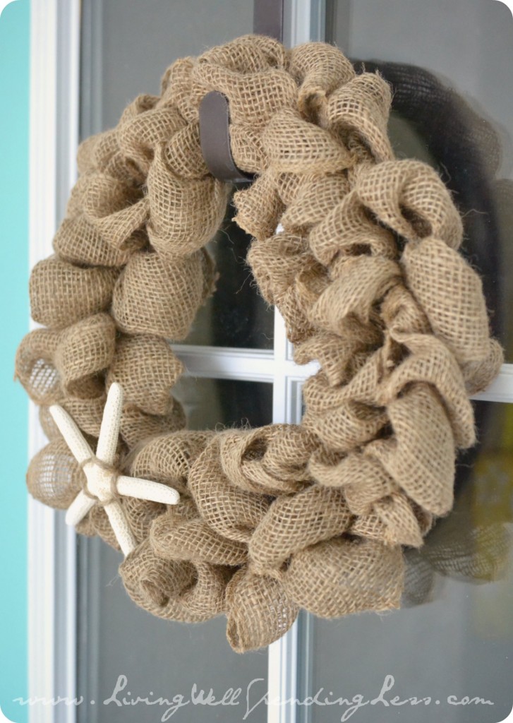 DIY Burlap Starfish Wreath