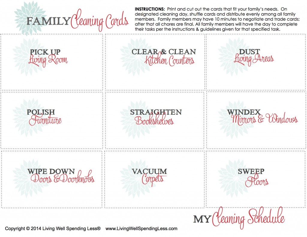 family cleaning schedule