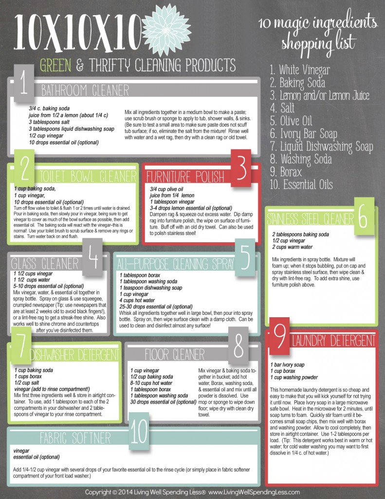 10x10x10 Green & Thrifty Cleaning Products