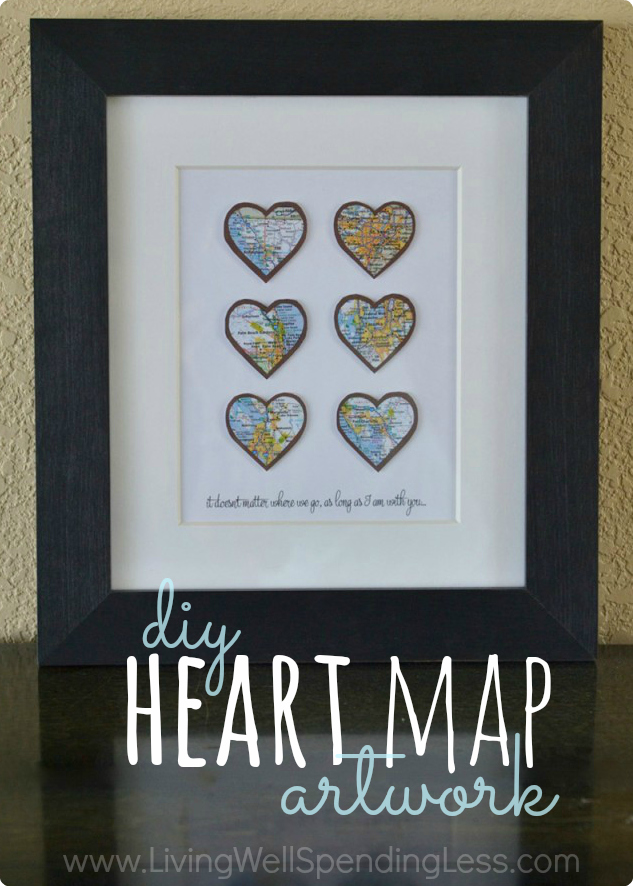 DIY Heart Map Art DIY Crafts Map Art Ideas HEart Map