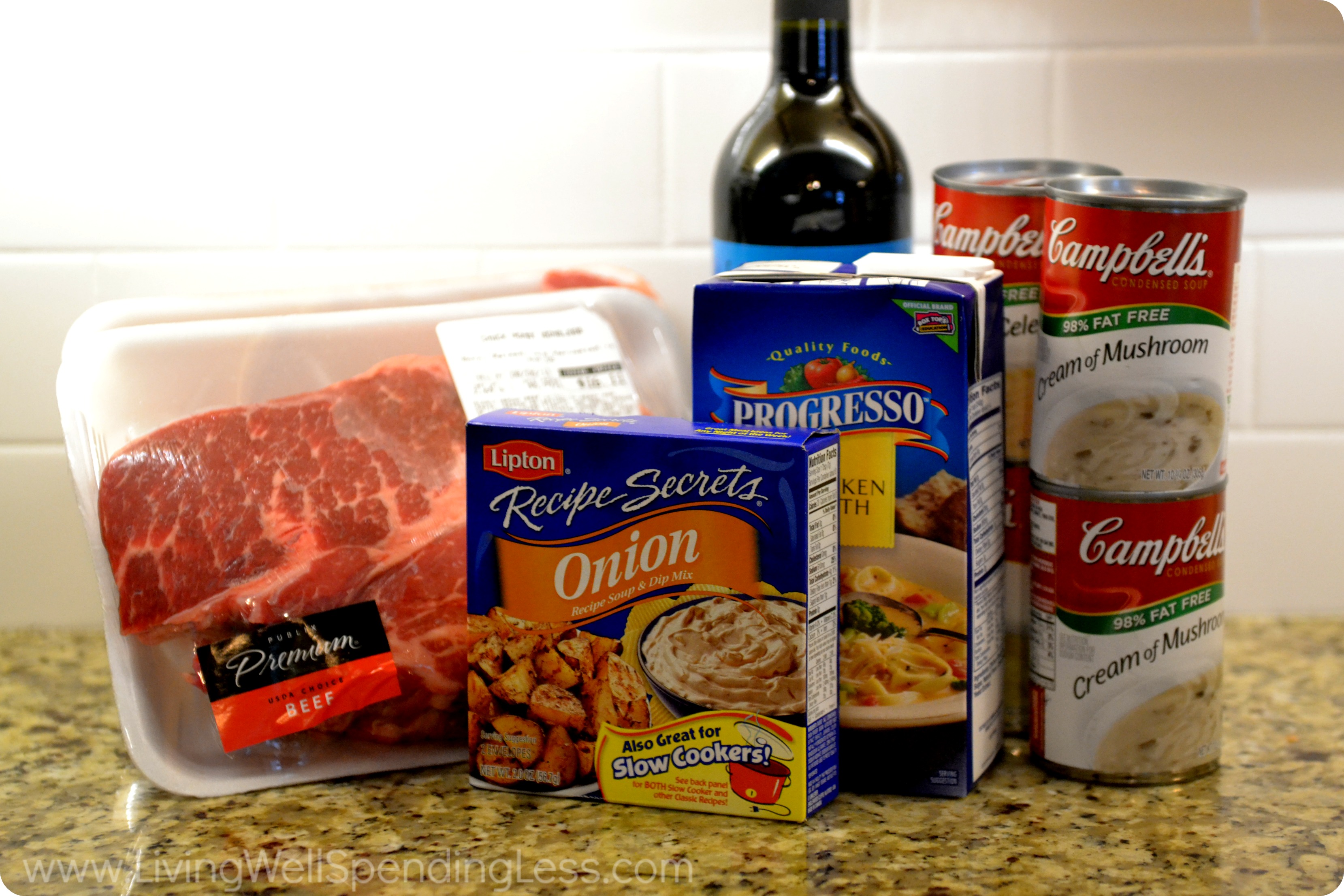 What is a recipe for making pot roast with onion soup mix?