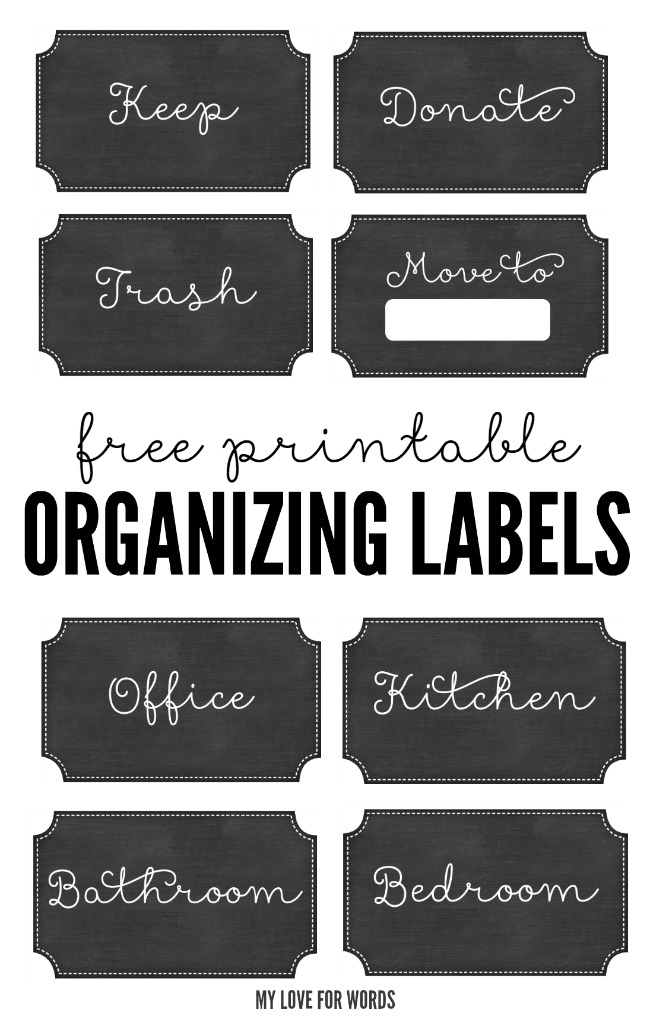 free printable organizing labels