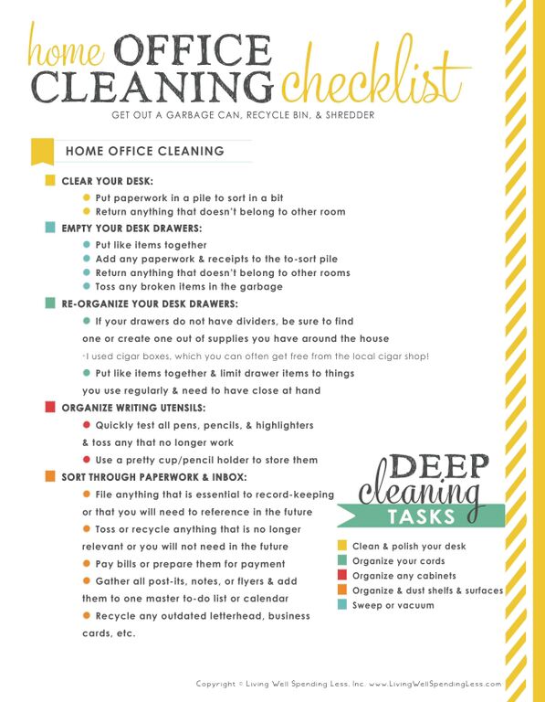 office clean flyer organize checklist cleaning printable template organized tips living zero decluttering spending well hacks