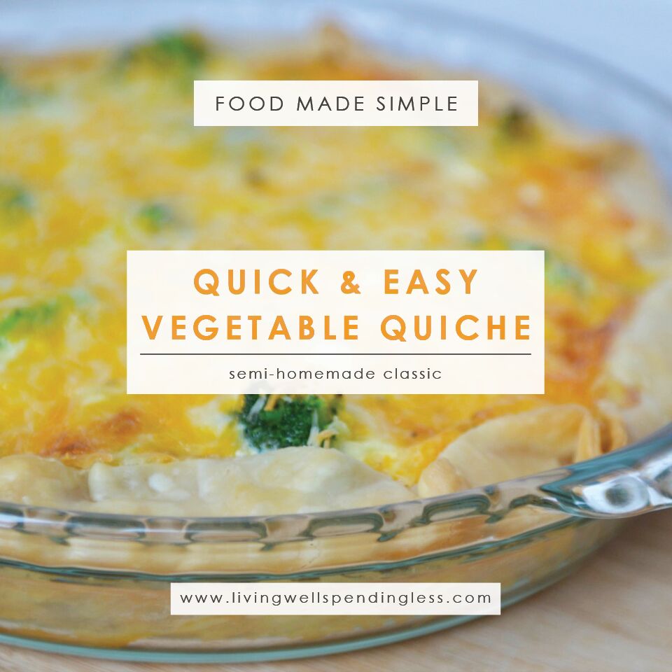 Quick & Easy Vegetable Quiche Recipe BudgetFriendly Meatless Recipe