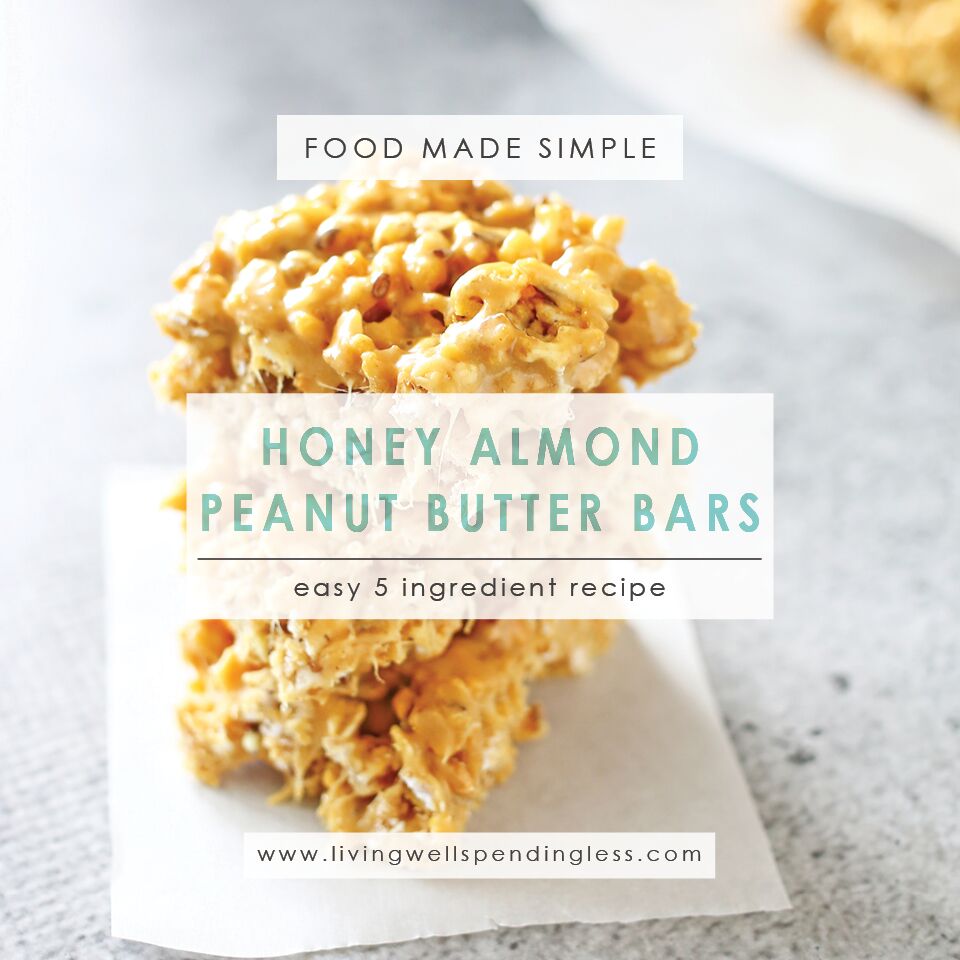 Honey Almond Peanut Butter Bars 5 Ingredient Recipe