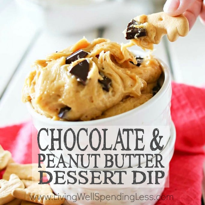 Chocolate & Peanut Butter Dessert Dip Easy NoBake Recipe