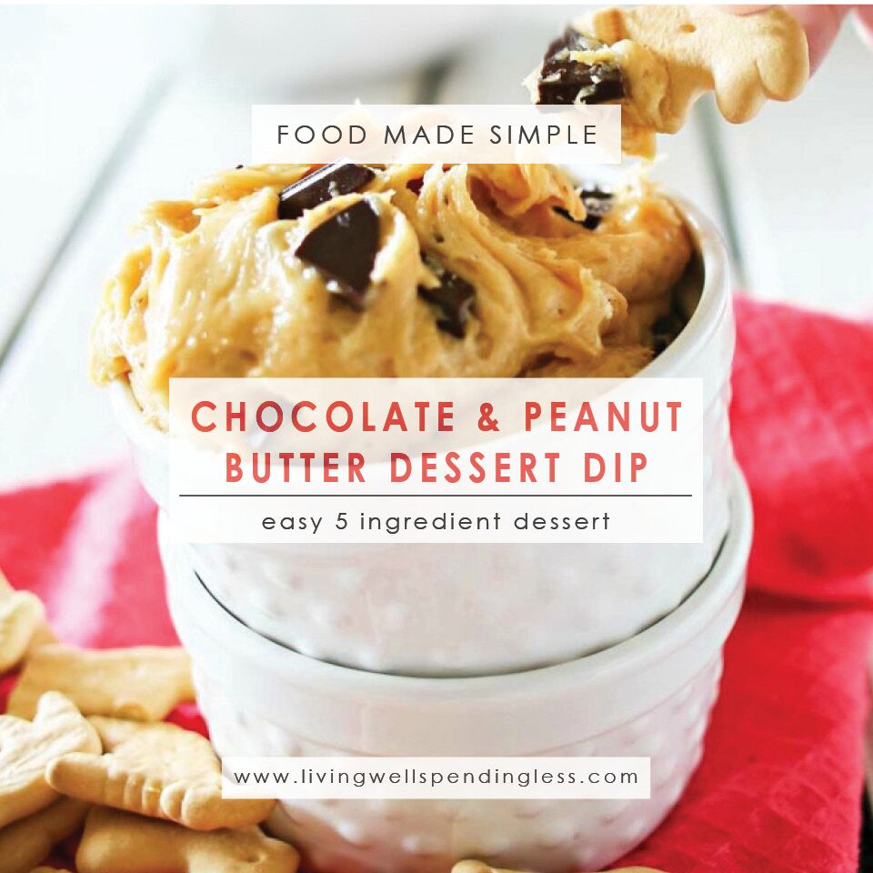 Chocolate & Peanut Butter Dessert Dip Easy NoBake Recipe
