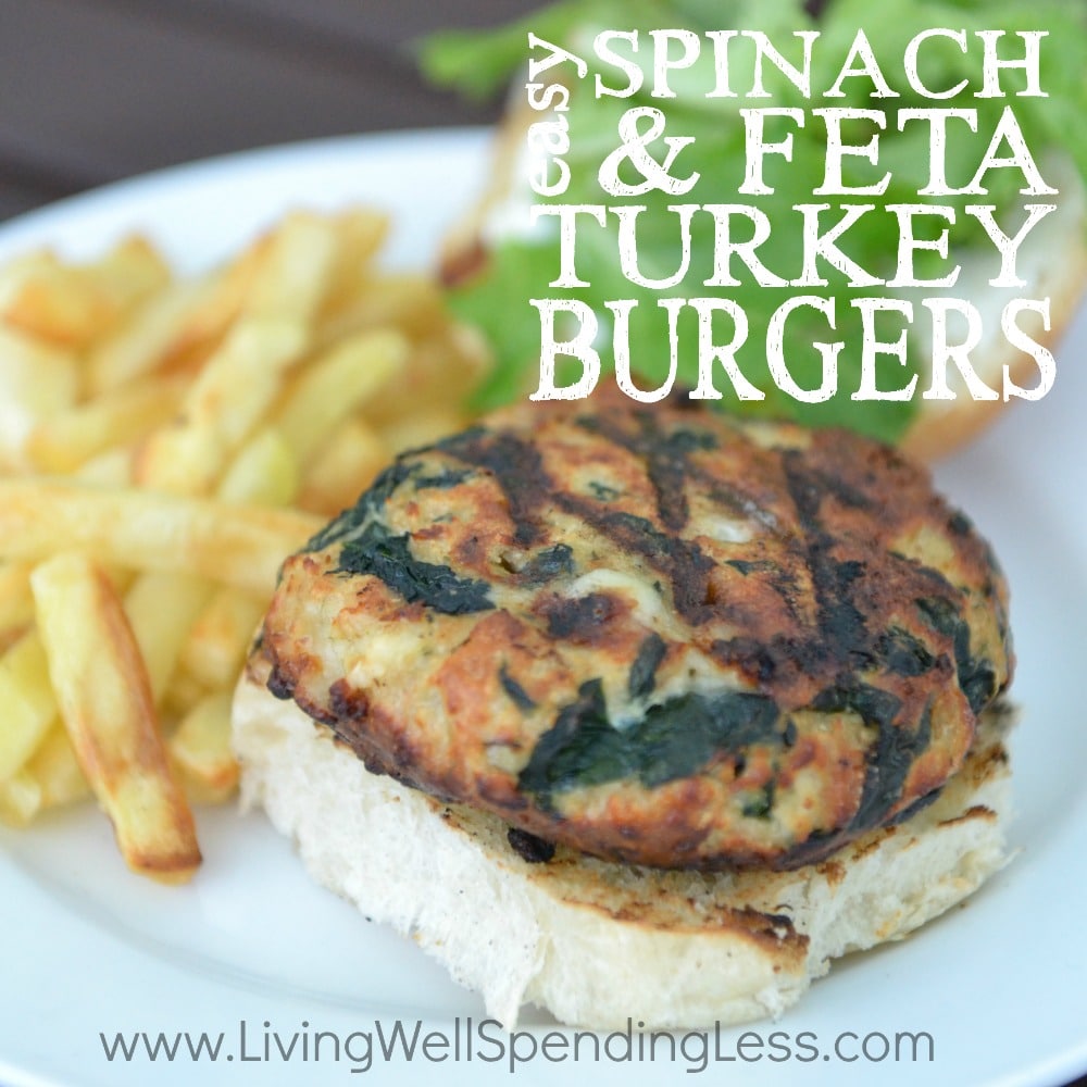 Easy Spinach & Feta Turkey Burgers FreezeAhead Burger Recipe