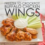 Are you ready for game time (or maybe just craving a fun new twist on the same old chicken?) These ridiculously easy buffalo wings go straight from the freezer to crockpot for a simple meal or appetizer that is guaranteed to score points with the entire crew! Touchdown!