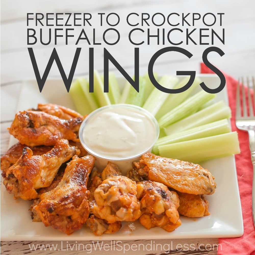 Freezer to Crockpot Buffalo Chicken Wings | Easy Wings Recipe
