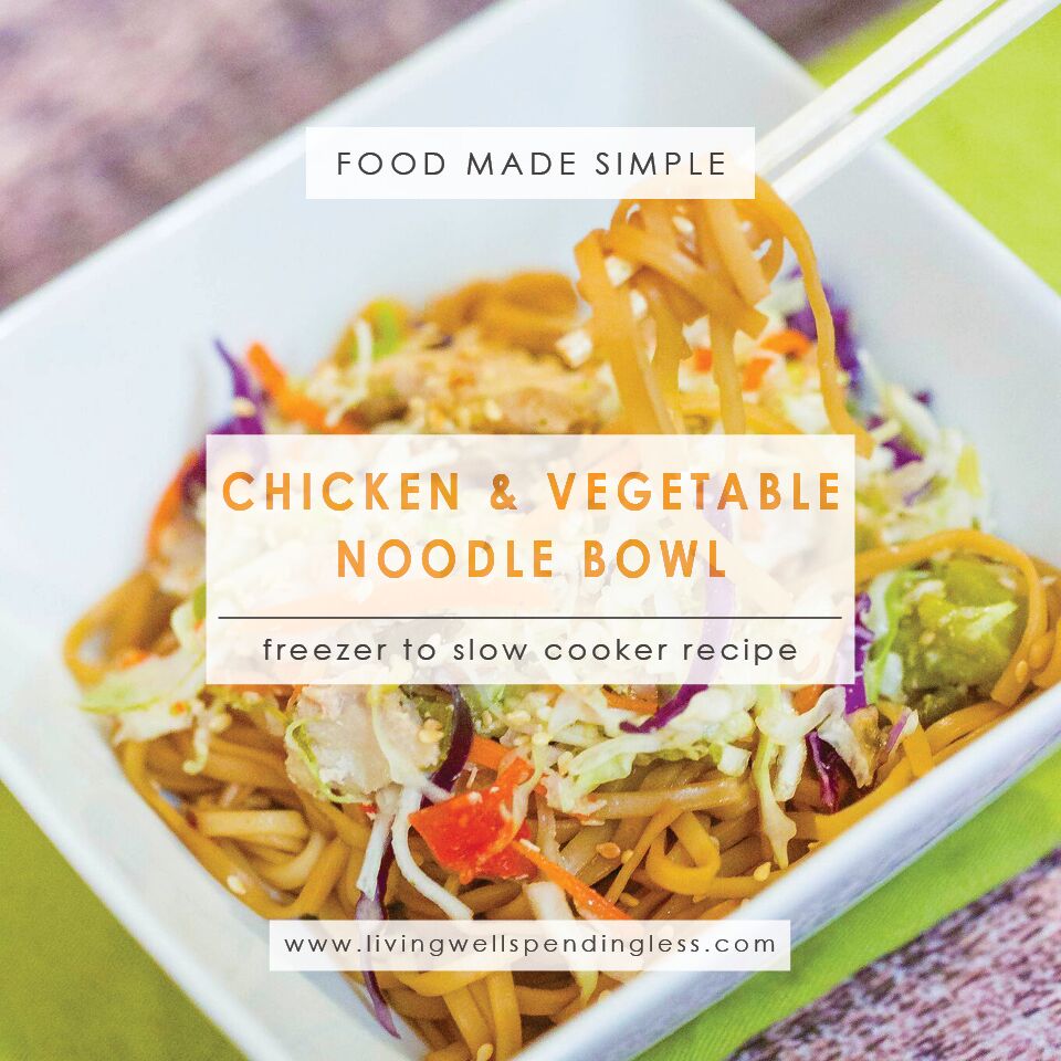 Chicken & Vegetable Noodle Bowl Freezer to Crockpot Recipe