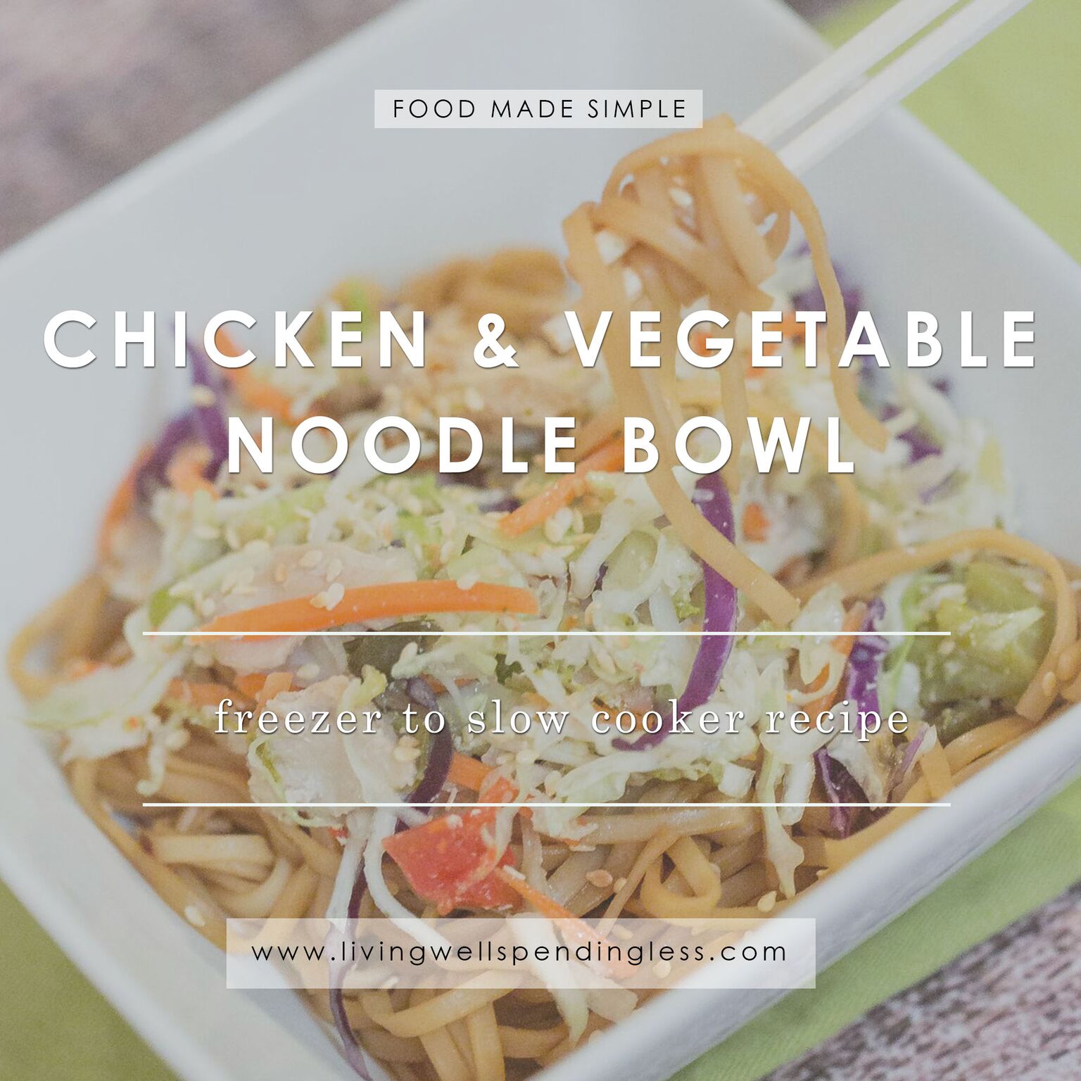 Chicken & Vegetable Noodle Bowl Freezer to Crockpot Recipe