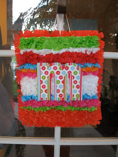 Using tissue paper I made these bright door hangings. 