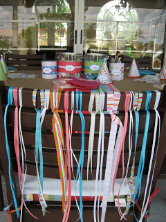 We used ribbons to decorate the special chair for the birthday girl. 