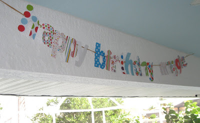 A paper banner in bright colors was easy to make. 