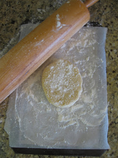 Use flour to keep the rolling pin from sticking to the cookie dough when you roll out your sugar cookies. 