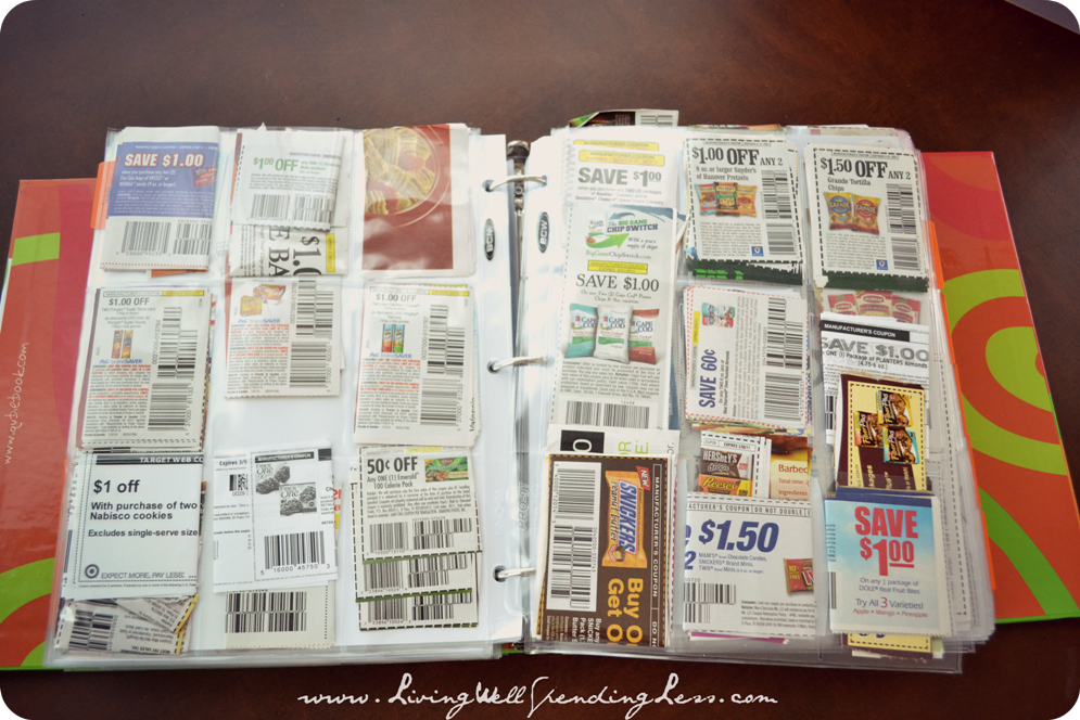 Using baseball card pages can be a great way to organize your coupon binder. 