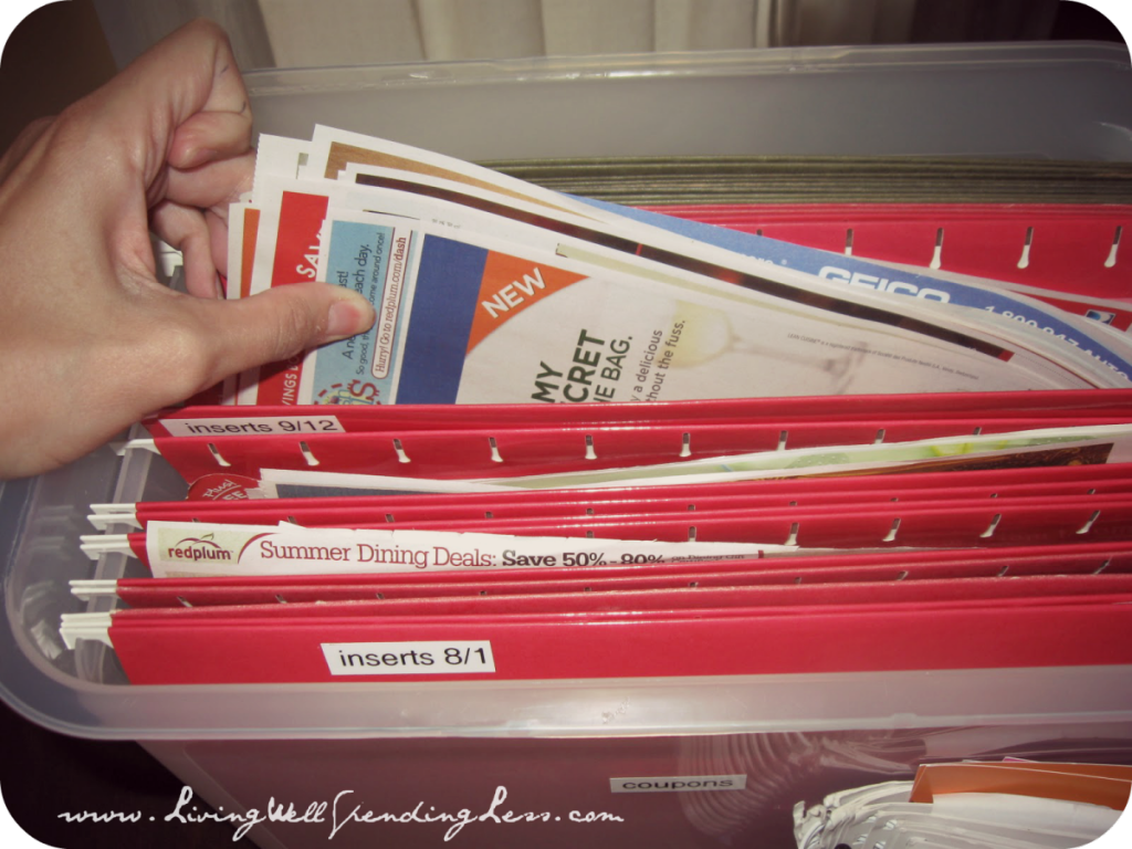 The filing system for organizing your coupons. 