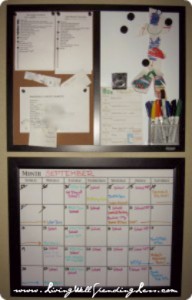 Using a speed cleaning calendar in your family control center will help you keep track of your cleaning schedule.