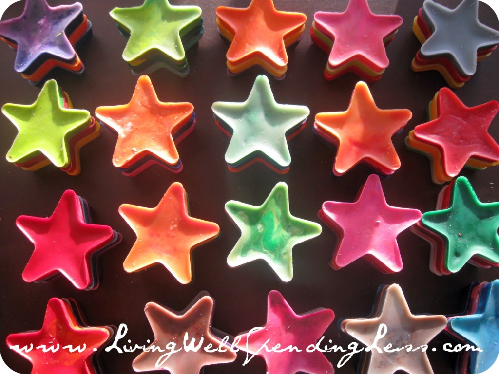 Once cooled, the star shaped crayons are ready to be used.