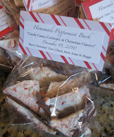Personalize each bag of peppermint bark with a festive note.