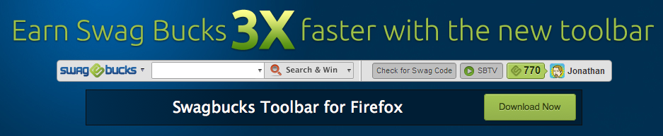 Earn Swagbucks 3X faster with the Swagbucks toolbar.