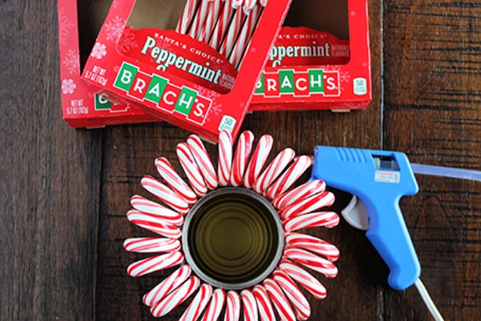 Looking for the perfect holiday centerpiece? This easy DIY candy cane vase is a budget-friendly project that will be the star of your holiday table!