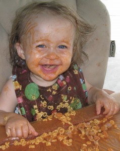 Face and hair full of food!