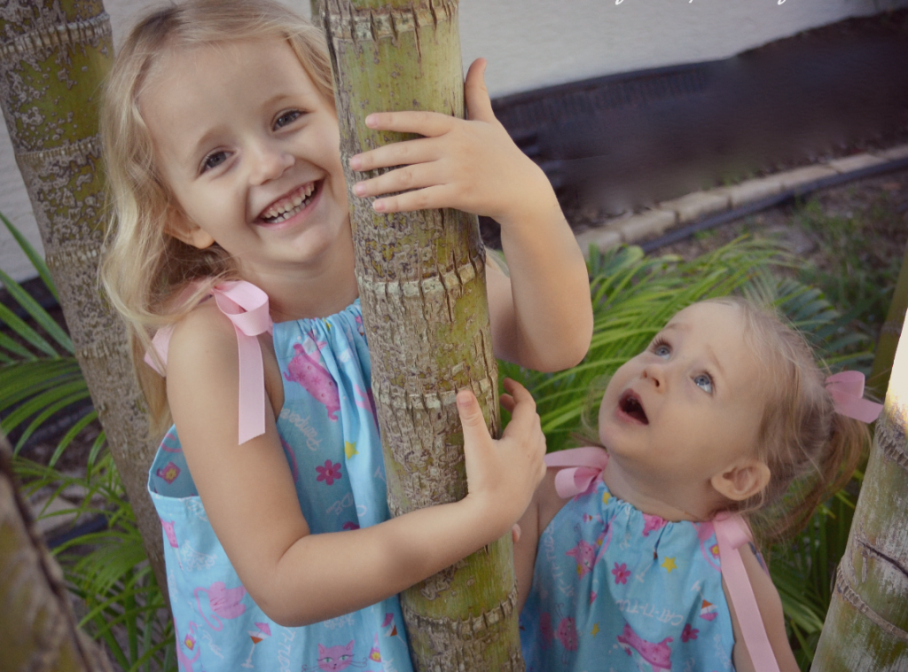 These little angels loved modeling their new pillowcase dresses.