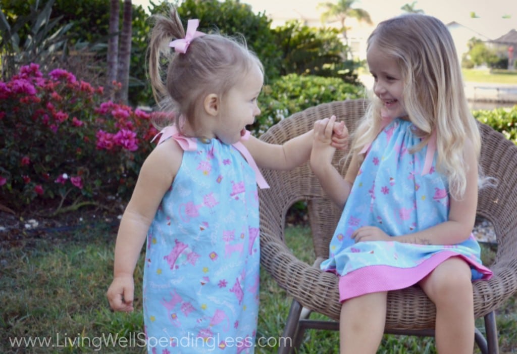 The girls loved their new dresses and were happy to pose for some photos!