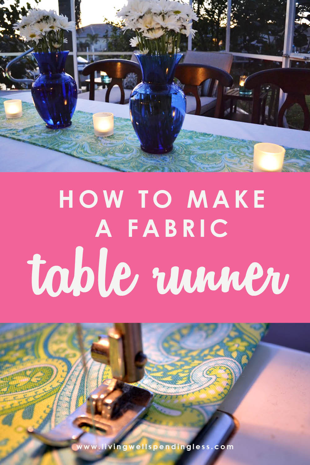 Want to create the perfect party table without spending a ton of money? This easy DIY tutorial will show you how to make a fabric table runner for less!