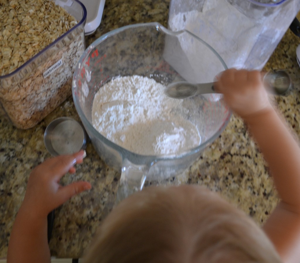 Mix the ingredients well for Maggie & Annie’s Everything Cookies!