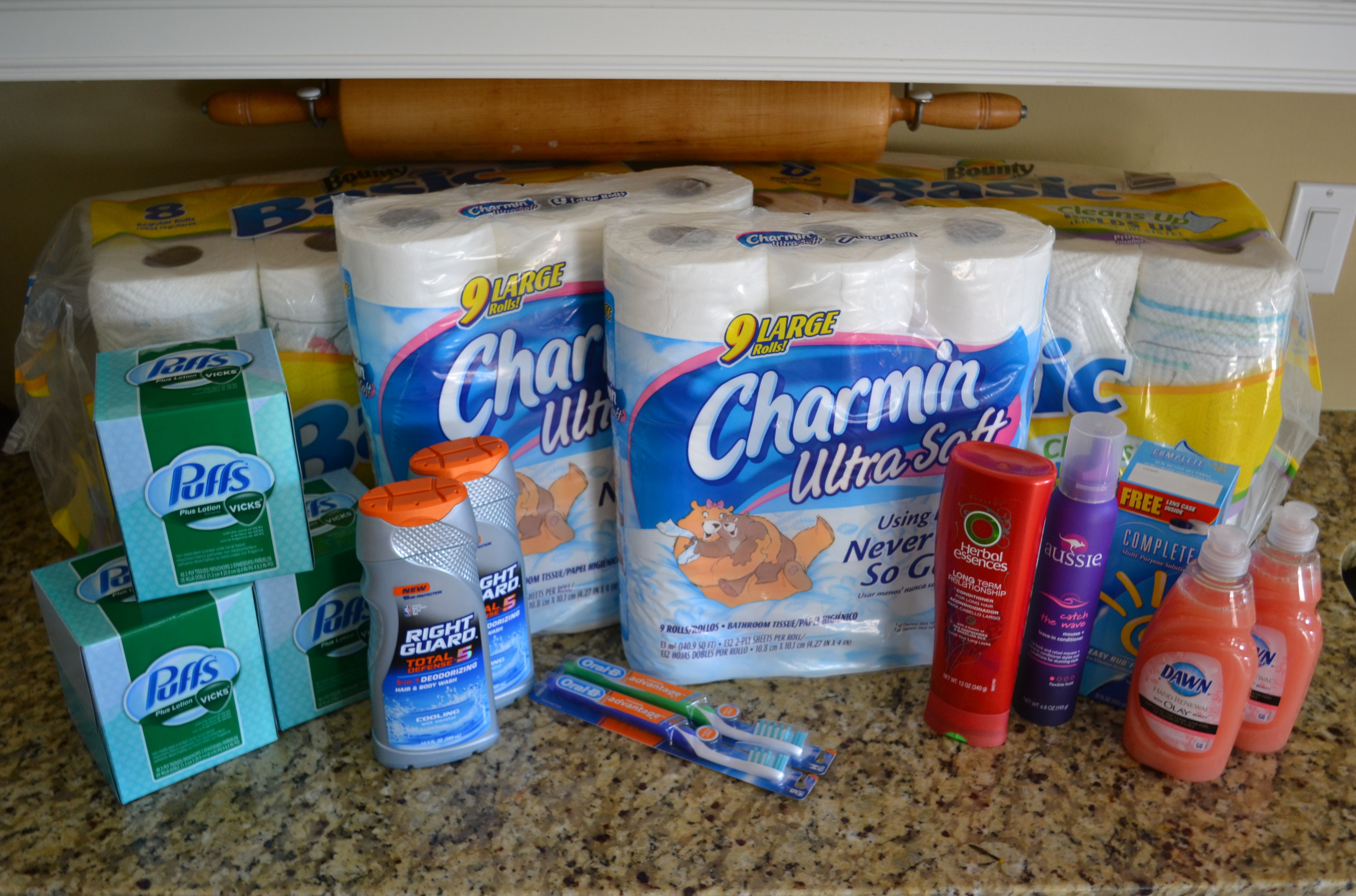 When you find a great deal on toilet paper, deodorant, tissue and other common items, stock up!