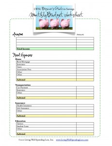 This free printable budget worksheet with help beginner learn to manage their money on a monthly basis. 