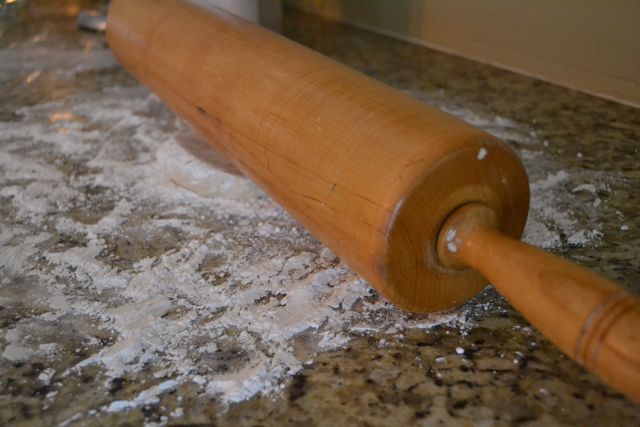 Roll out dough to desired thickness using heavy rolling pin on a well-floured surface.