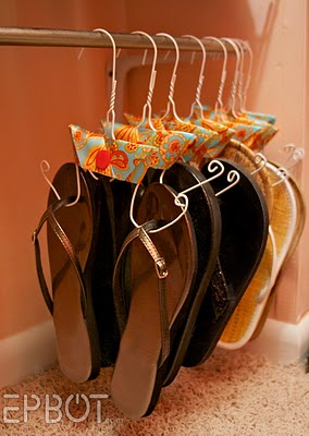 This is such a cool way to organize flip-flops!