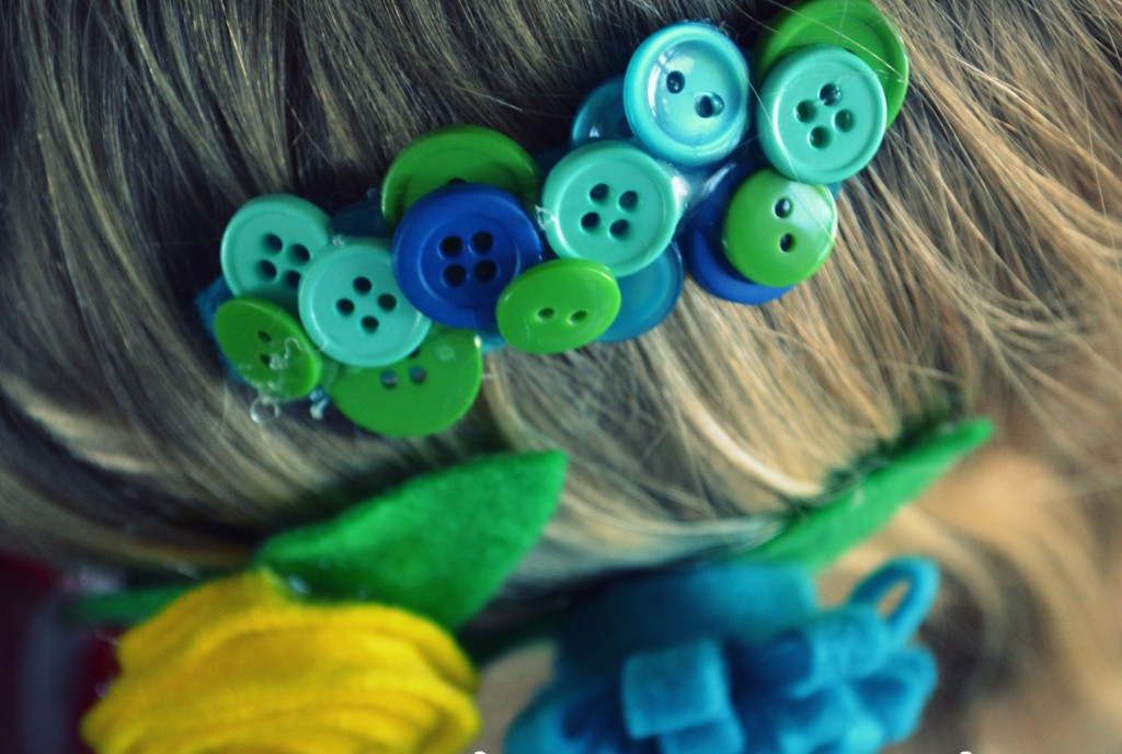 Once complete, show off your homemade flower clips on any type of hair. 