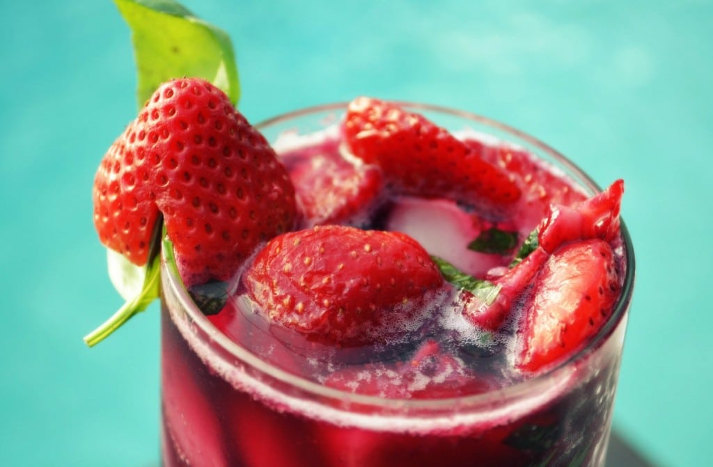 Fresh, colorful and delicious Strawberry Basil Sangria 