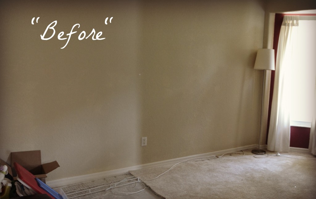 Before the rainbow makeover to our guest bedroom turned playroom