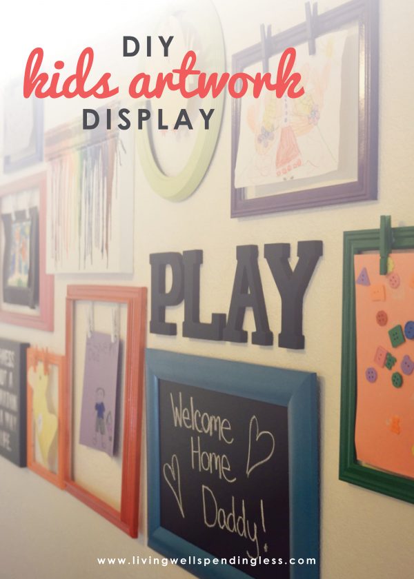 Need a practical (and pretty) solution for all those masterpieces your kids keep bringing home? This fun DIY kids artwork display is not only easy to make, but adds a fantastic pop of color to any wall. Get detailed instructions for all 3 projects (the frames, the chalkboard, & the melted crayon art), plus a fail proof tutorial for how to hang a gallery wall!