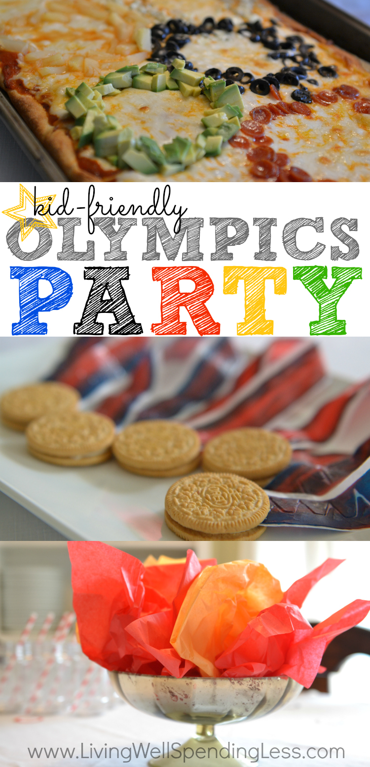 Simple Kid Friendly Olympics Party | Olympics Themed Party | Olympics Party Ideas | Fun-O-lympics | Olympics Party Food | Backyard Olympic Games | Olympic Birthday | Mini Olympics | Olympic Ring Pizza | Medal Cookies | Cheetos | Strawberry Blueberry Pound Cake Trifle | free printables