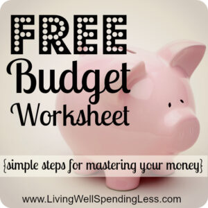 Use this free printable budget worksheet to master your money. 